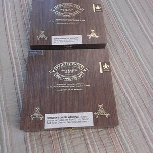 Montecristo 135 Anniversary lacquer covered all wood cigar box. 2 of them
